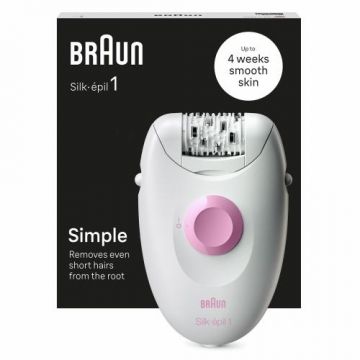Epilator Braun Silk-épil 1 1-000, Soft Lift, 20 pensete, 1 viteza (Alb)