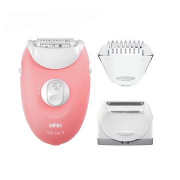 Epilator Braun Silk-epil 3 SE3-440, 20 pensete, 2 viteze, Roz