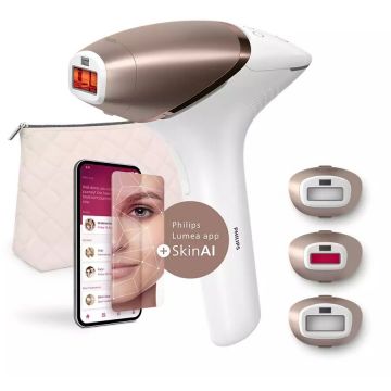 Epilator IPL cu SenseIQ BRI973/00 Lumea Seria 9900 Numar Impulsuri 450.000 Alb