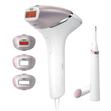 Epilator IPL Philips Lumea Prestige IPL BRI 949/00, 450.000 impulsuri, senzor SmartSkin, trimmer inclus (Roz)