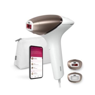 Epilator IPL PHILIPS Lumea Seria 8000 BRI945/00, 450.000 de impulsuri, 2 accesorii, SenseIQ, Senzor SmartSkin (Alb/Roz)