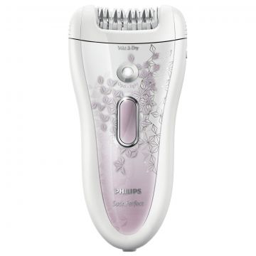 Epilator Philips SatinPerfect HP6577/00, 32 Puncte de prindere, 2 Viteze, Alb