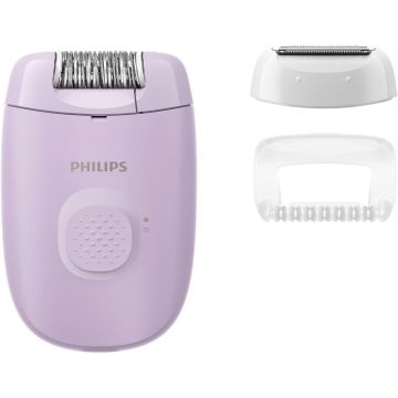 Epilator Philips Seria 2000 BRE237/00, 2 accesorii, Maner antialunecare, Mov