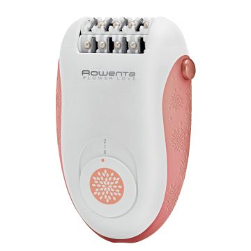 Epilator Rowenta Flower Love EP2810, 24 Pensete, 2 Viteze, Alb/Roz