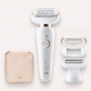 Epilator Silk-epil Beauty set 9-002 Pensete MicroGrip Wet & Dry Alb